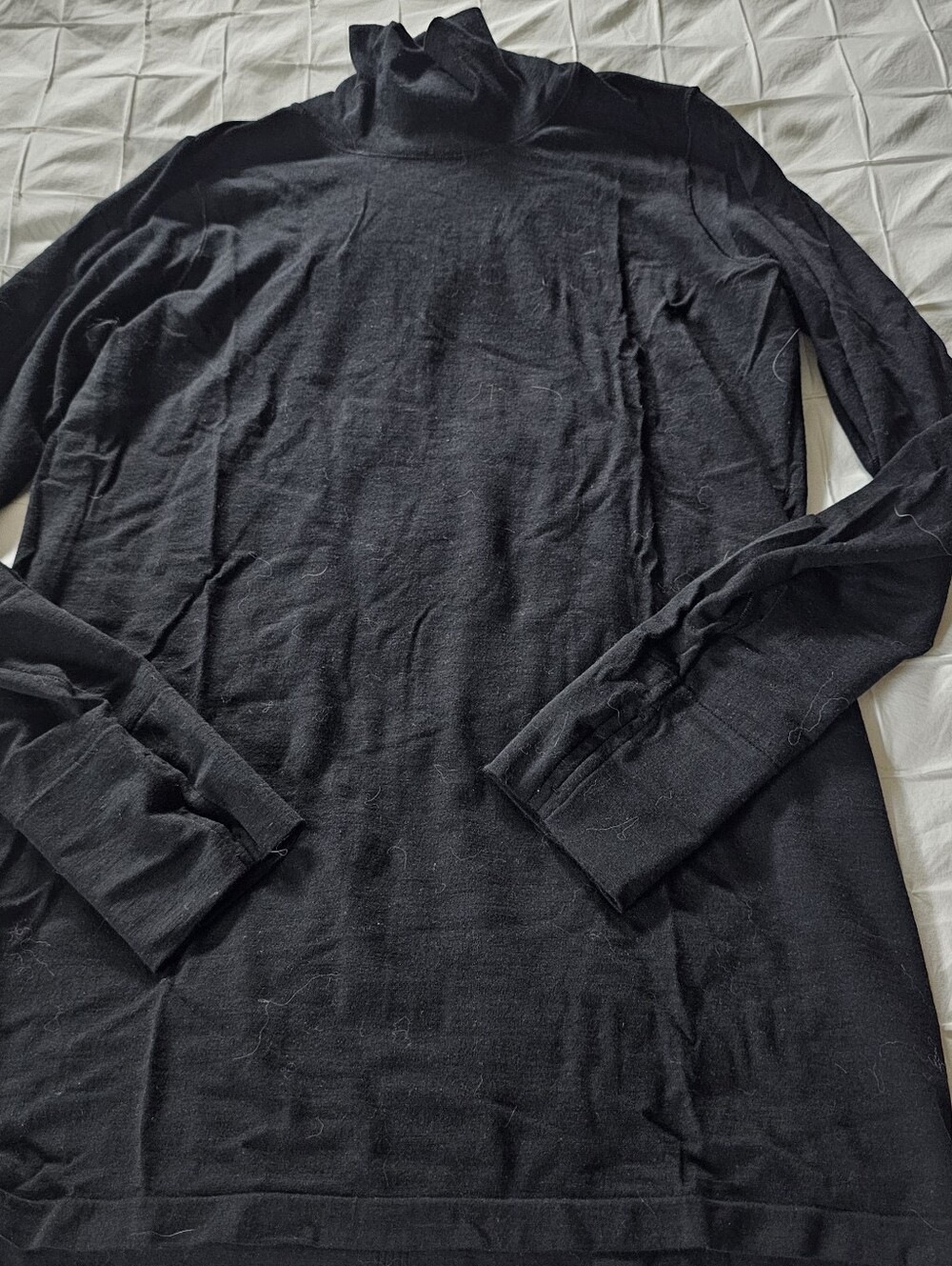 Athleta Foresthill Ascent Black Wool Blebd Turtleneck In XL